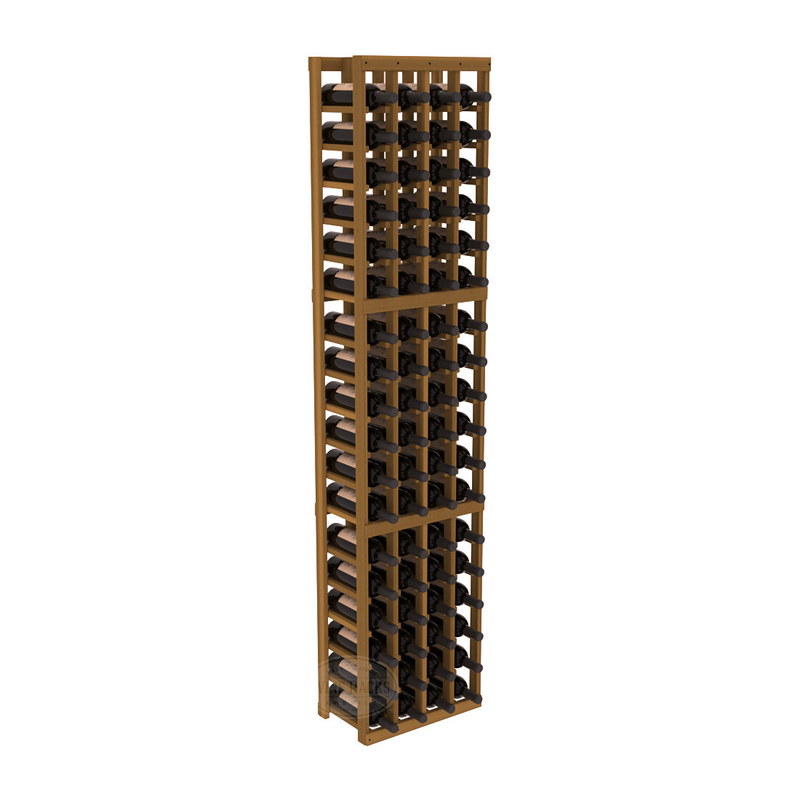 InstaCellar - 4 Column Standard Rack in Premium Redwood Oak stained without WineSafe™ Satin Sealant