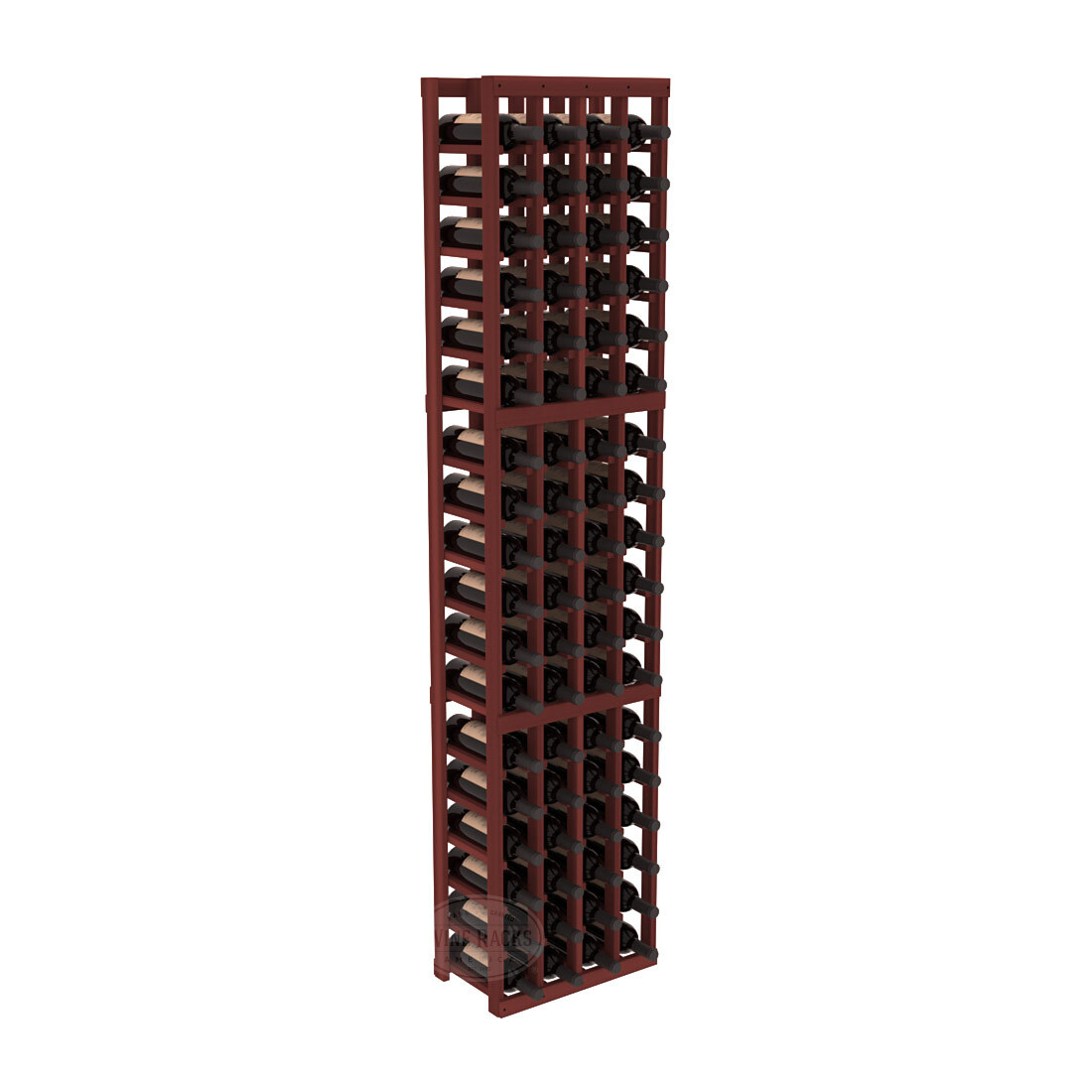 InstaCellar - 4 Column Standard Rack in Premium Redwood Cherry stained without WineSafe™ Satin Sealant
