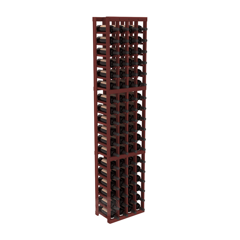InstaCellar - 4 Column Standard Rack in Premium Redwood Cherry stained without WineSafe™ Satin Sealant
