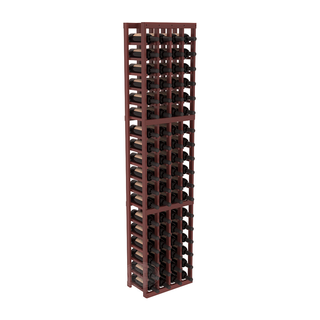 InstaCellar - 4 Column Standard Rack in Premium Redwood Cherry stained with WineSafe™ Satin Sealant