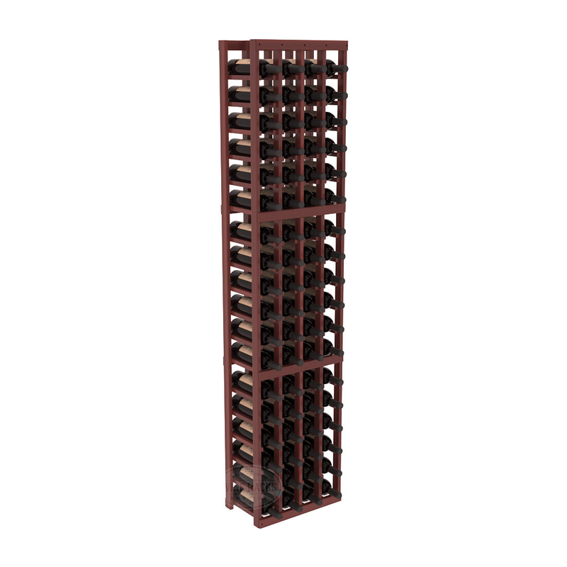 InstaCellar - 4 Column Standard Rack in Premium Redwood Cherry stained with WineSafe™ Satin Sealant