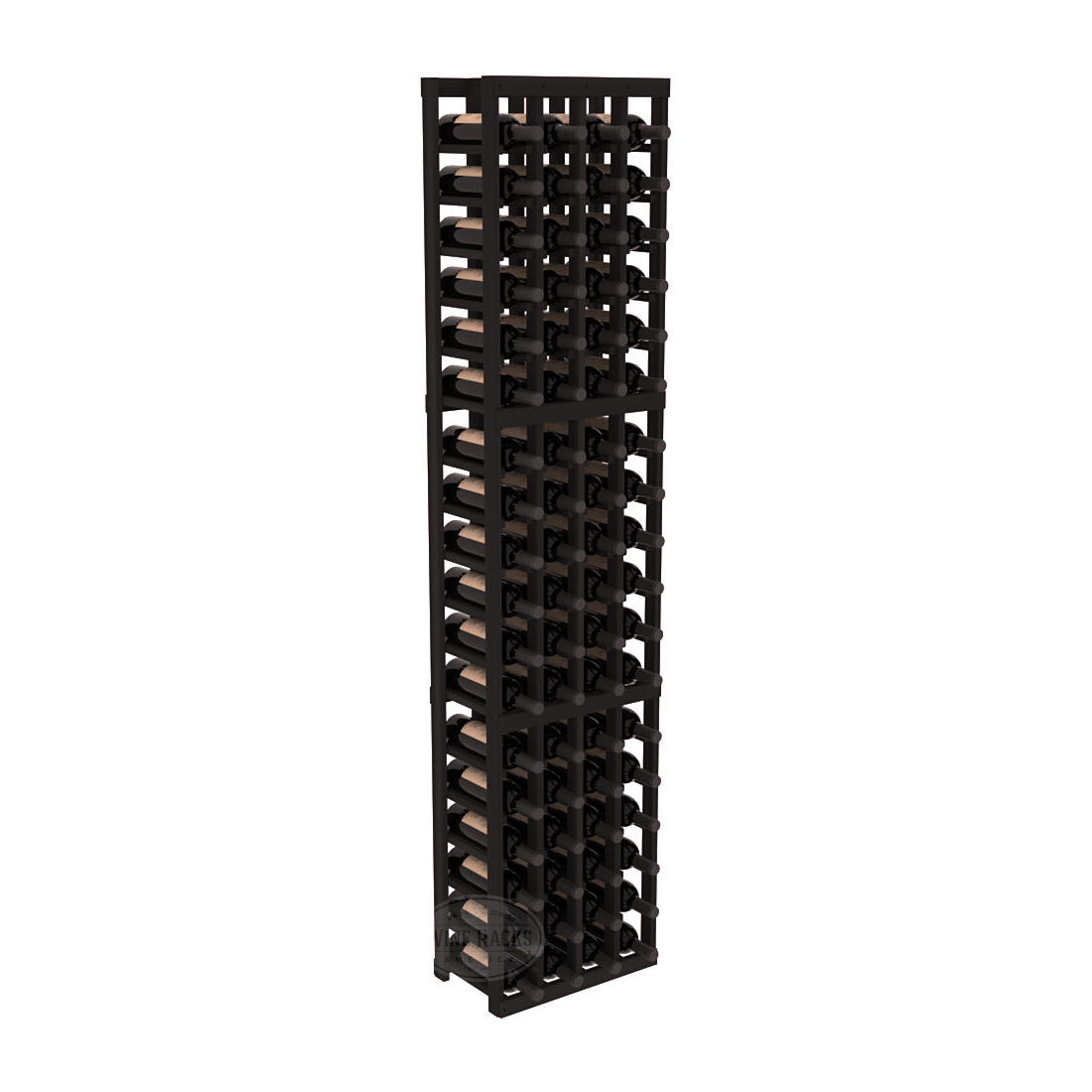 InstaCellar - 4 Column Standard Rack in Premium Redwood Black stained without WineSafe™ Satin Sealant