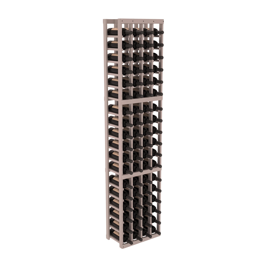 InstaCellar - 4 Column Standard Rack in Premium Redwood Greywash stained with WineSafe™ Satin Sealant