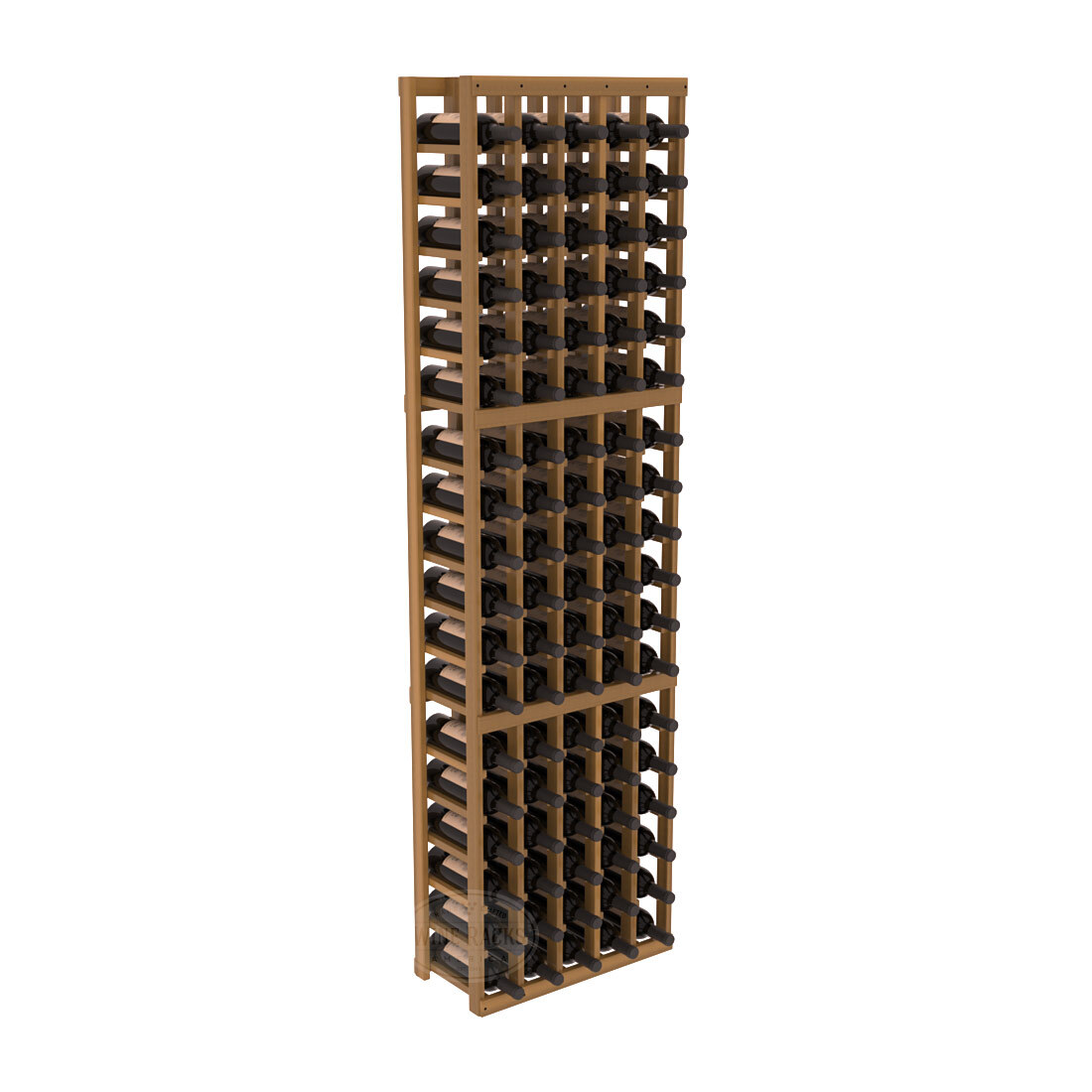 InstaCellar - 5 Column Standard Rack in Premium Redwood Oak stained with WineSafe™ Satin Sealant