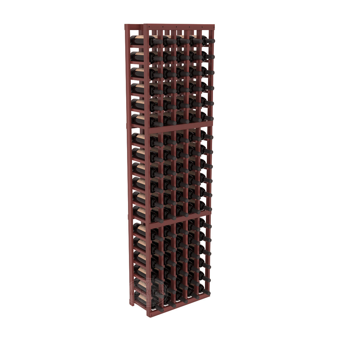InstaCellar - 5 Column Standard Rack in Premium Redwood Cherry stained with WineSafe™ Satin Sealant