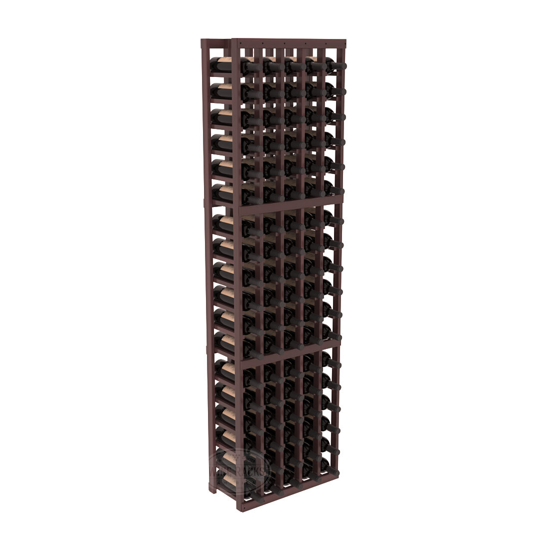 InstaCellar - 5 Column Standard Rack in Premium Redwood Walnut stained with WineSafe™ Satin Sealant