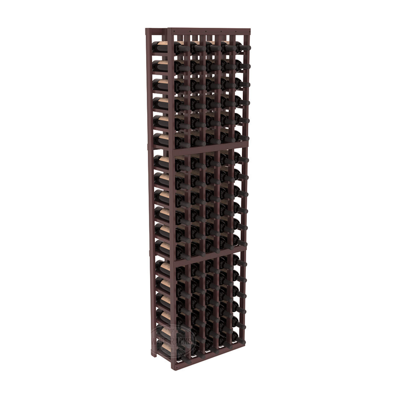 InstaCellar - 5 Column Standard Rack in Premium Redwood Walnut stained with WineSafe™ Satin Sealant