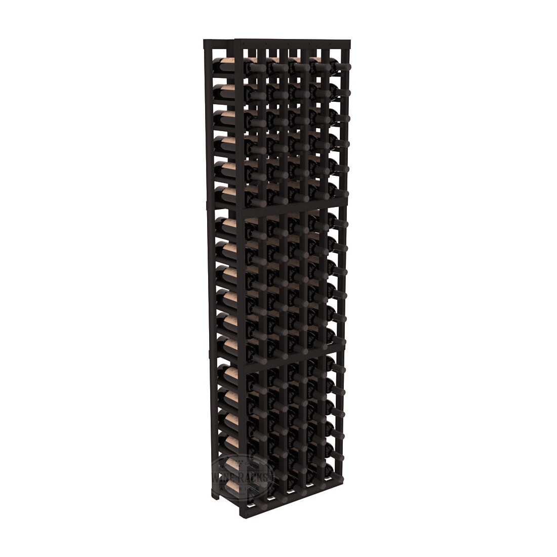 InstaCellar - 5 Column Standard Rack in Premium Redwood Black stained without WineSafe™ Satin Sealant