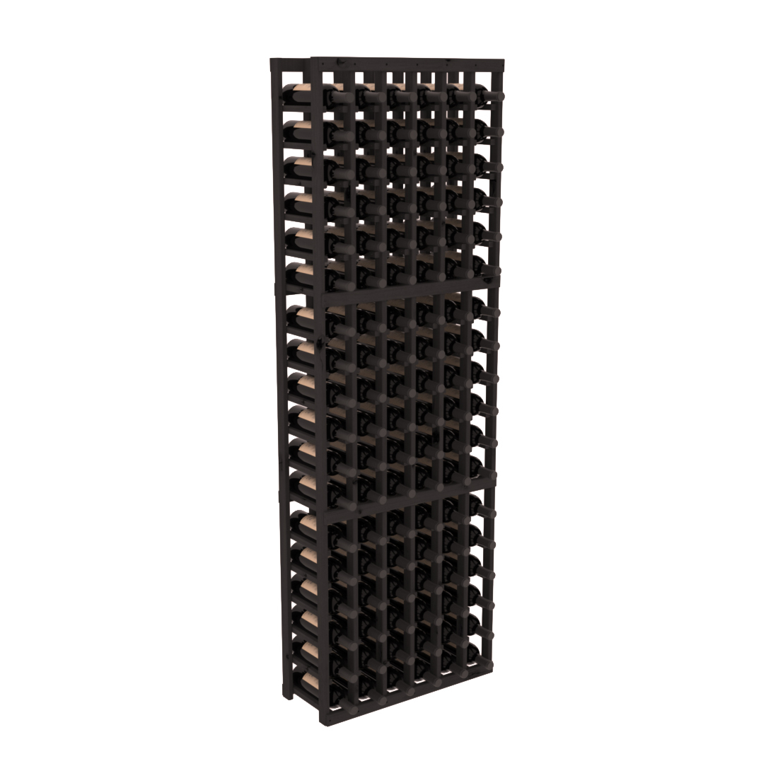 InstaCellar - 6 Column Standard Rack in Knotty Alder Black stained without WineSafe™ Satin Sealant