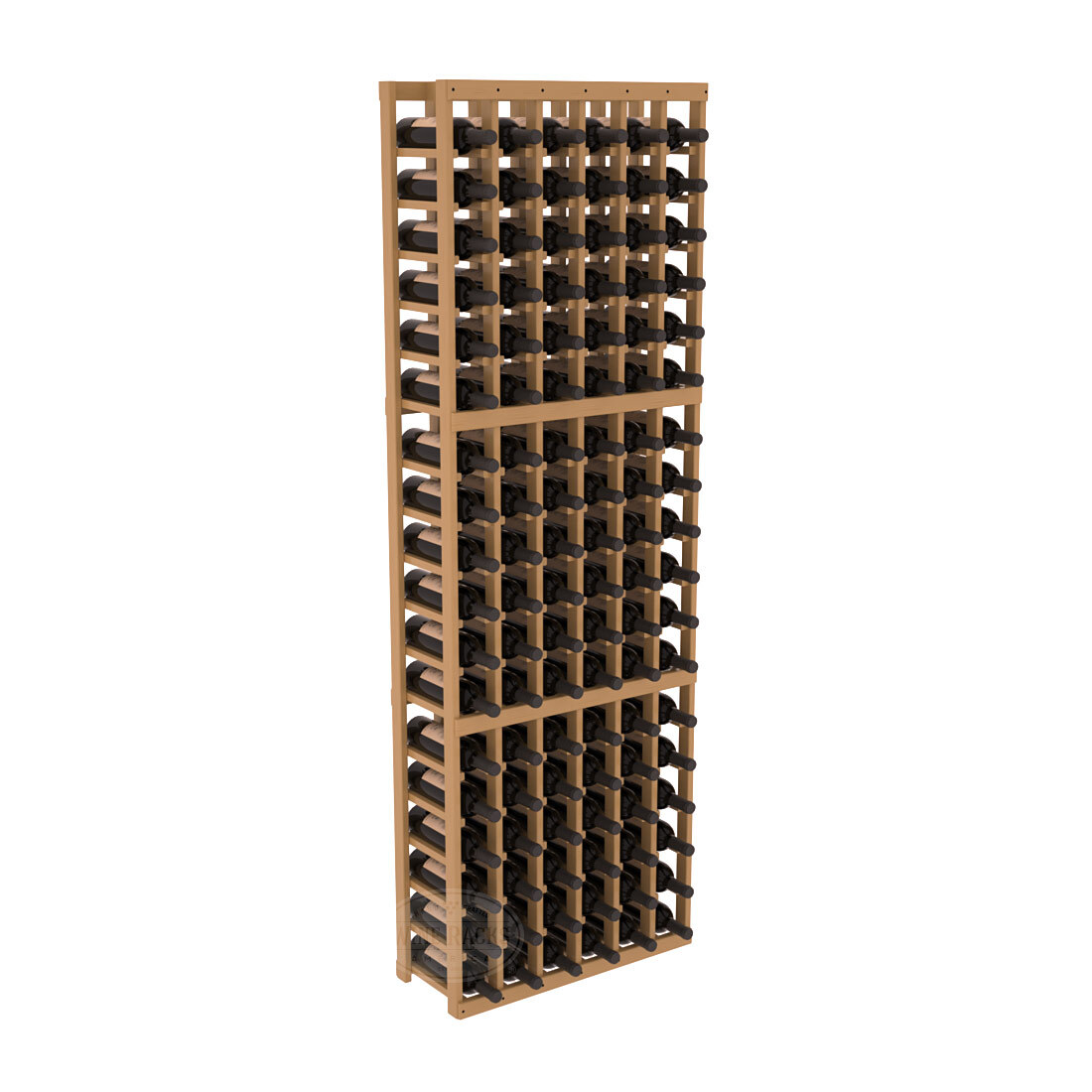 InstaCellar - 6 Column Standard Rack in Ponderosa Pine Oak stained with WineSafe™ Satin Sealant