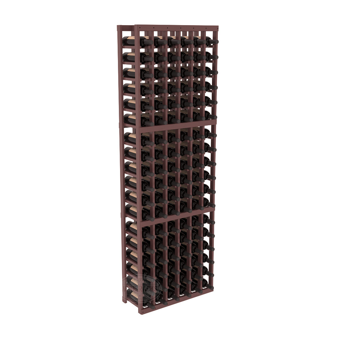 InstaCellar - 6 Column Standard Rack in Ponderosa Pine Walnut stained with WineSafe™ Satin Sealant