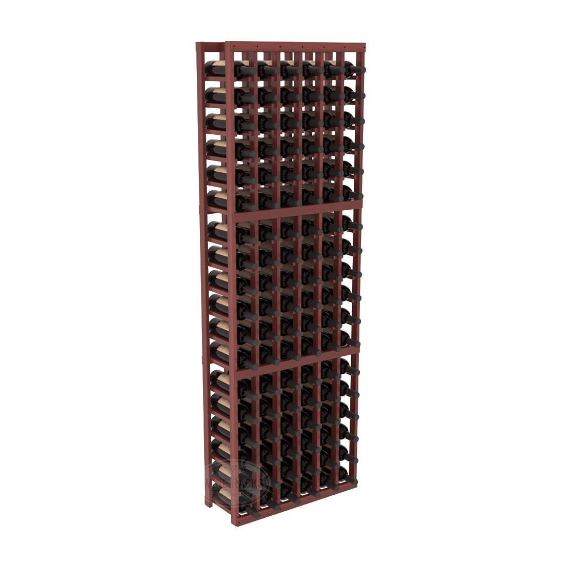 InstaCellar - 6 Column Standard Rack in Premium Redwood Cherry stained with WineSafe™ Satin Sealant