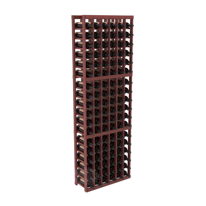 InstaCellar - 6 Column Standard Rack in Premium Redwood Cherry stained with WineSafe™ Satin Sealant