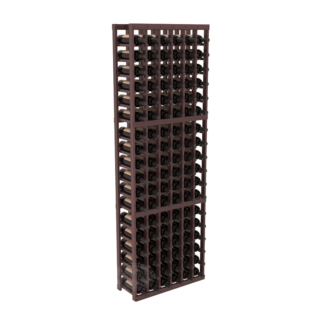 InstaCellar - 6 Column Standard Rack in Premium Redwood Walnut stained with WineSafe™ Satin Sealant