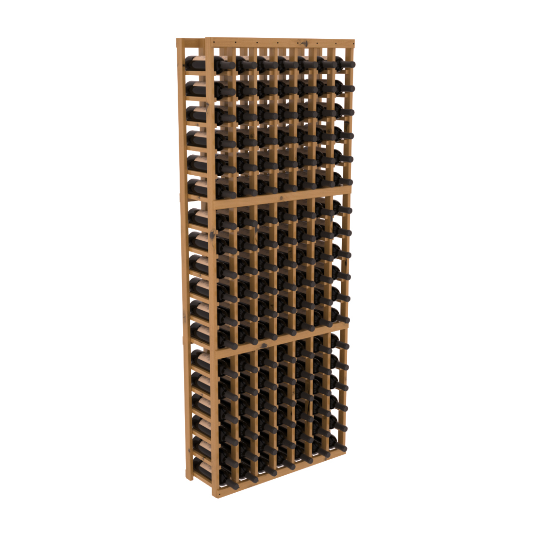 InstaCellar - 7 Column Standard Rack in Knotty Alder Oak stained with WineSafe™ Satin Sealant