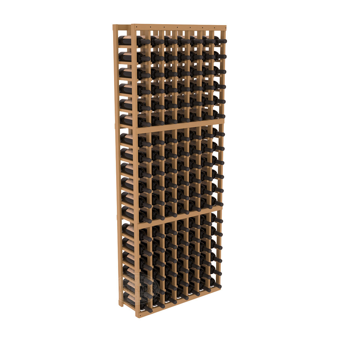 InstaCellar - 7 Column Standard Rack in Ponderosa Pine Oak stained with WineSafe™ Satin Sealant