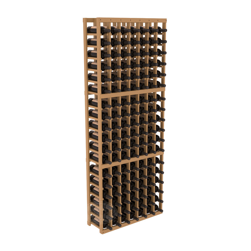 InstaCellar - 7 Column Standard Rack in Ponderosa Pine Oak stained with WineSafe™ Satin Sealant