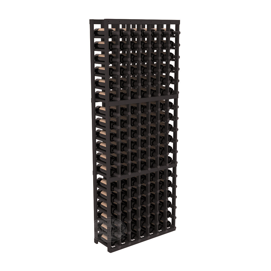 InstaCellar - 7 Column Standard Rack in Ponderosa Pine Black stained without WineSafe™ Satin Sealant