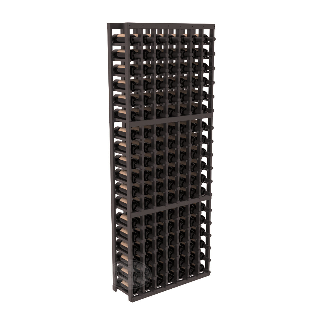 InstaCellar - 7 Column Standard Rack in Ponderosa Pine Black stained with WineSafe™ Satin Sealant