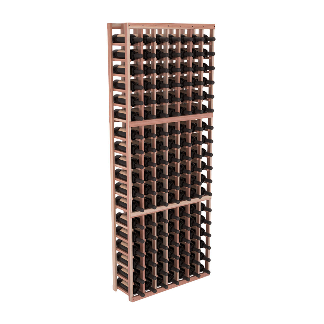 InstaCellar - 7 Column Standard Rack in Premium Redwood Unstained with WineSafe™ Satin Sealant