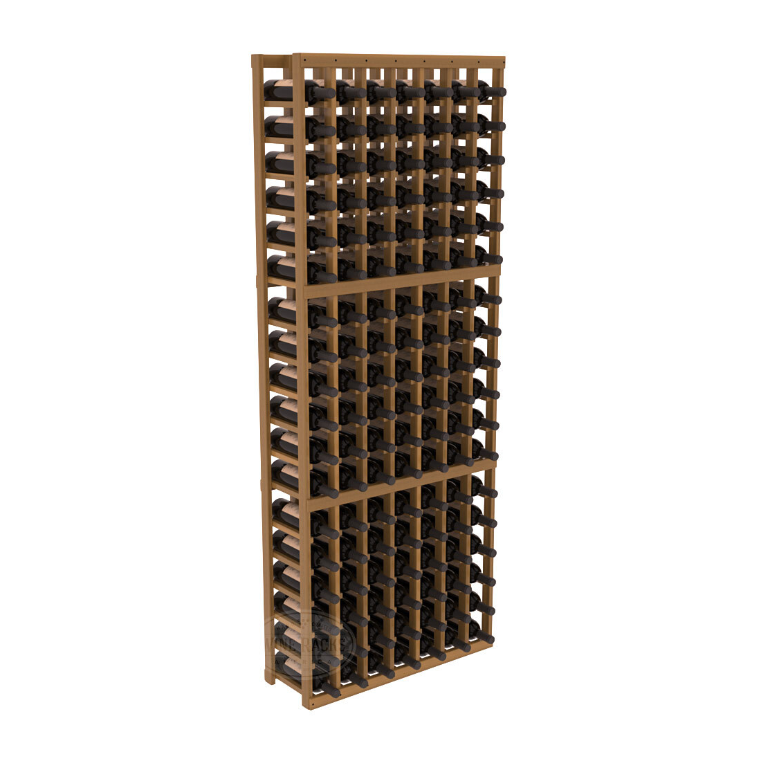 InstaCellar - 7 Column Standard Rack in Premium Redwood Oak stained with WineSafe™ Satin Sealant