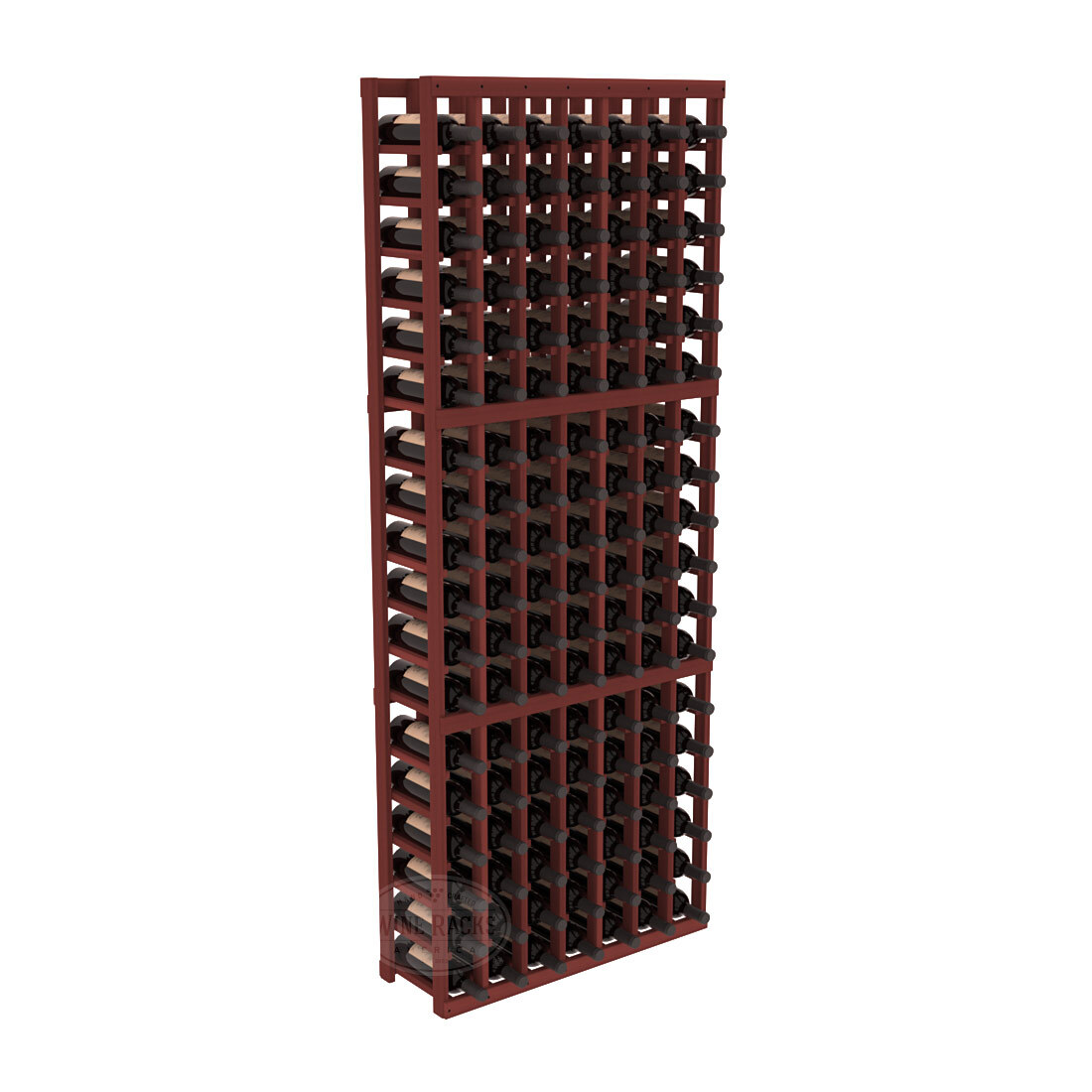 InstaCellar - 7 Column Standard Rack in Premium Redwood Cherry stained without WineSafe™ Satin Sealant