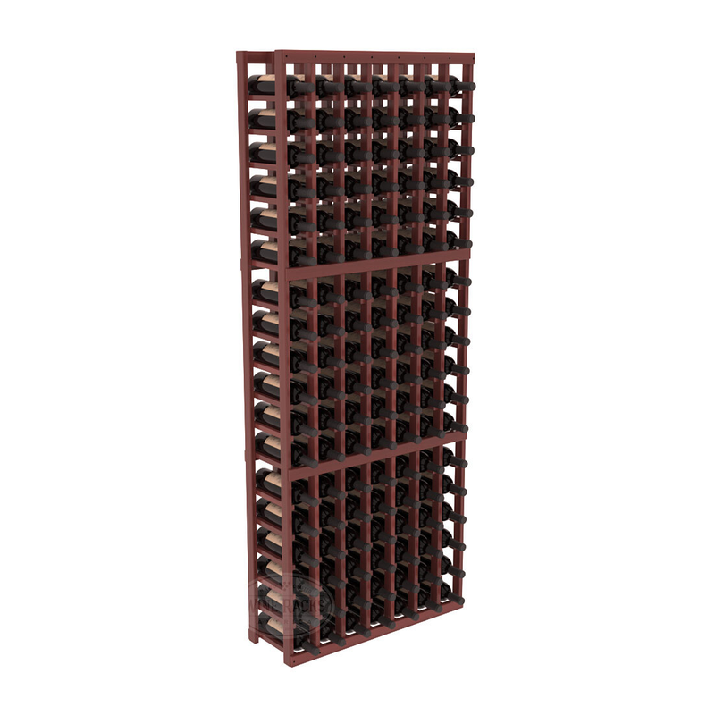 InstaCellar - 7 Column Standard Rack in Premium Redwood Cherry stained with WineSafe™ Satin Sealant