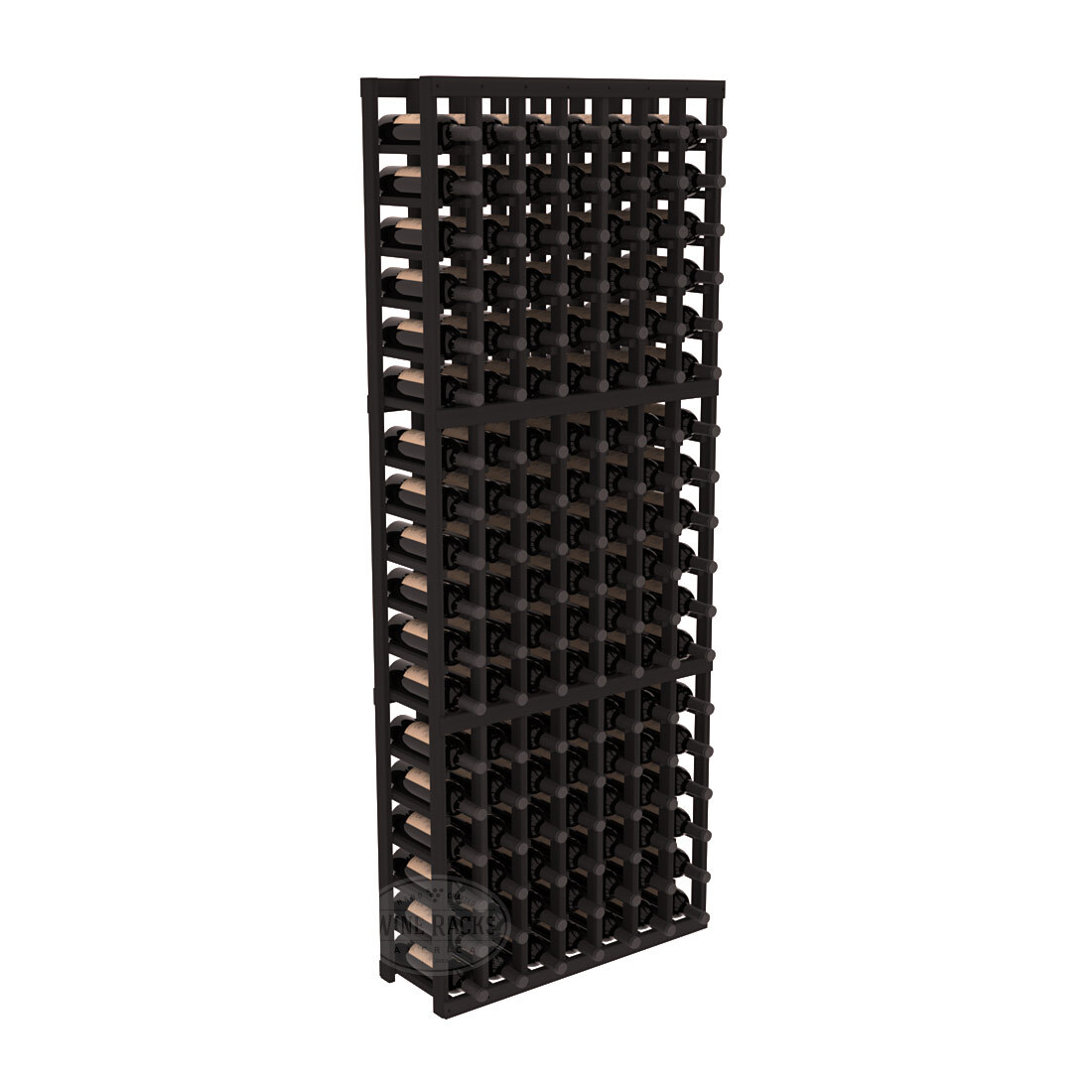 InstaCellar - 7 Column Standard Rack in Premium Redwood Black stained without WineSafe™ Satin Sealant