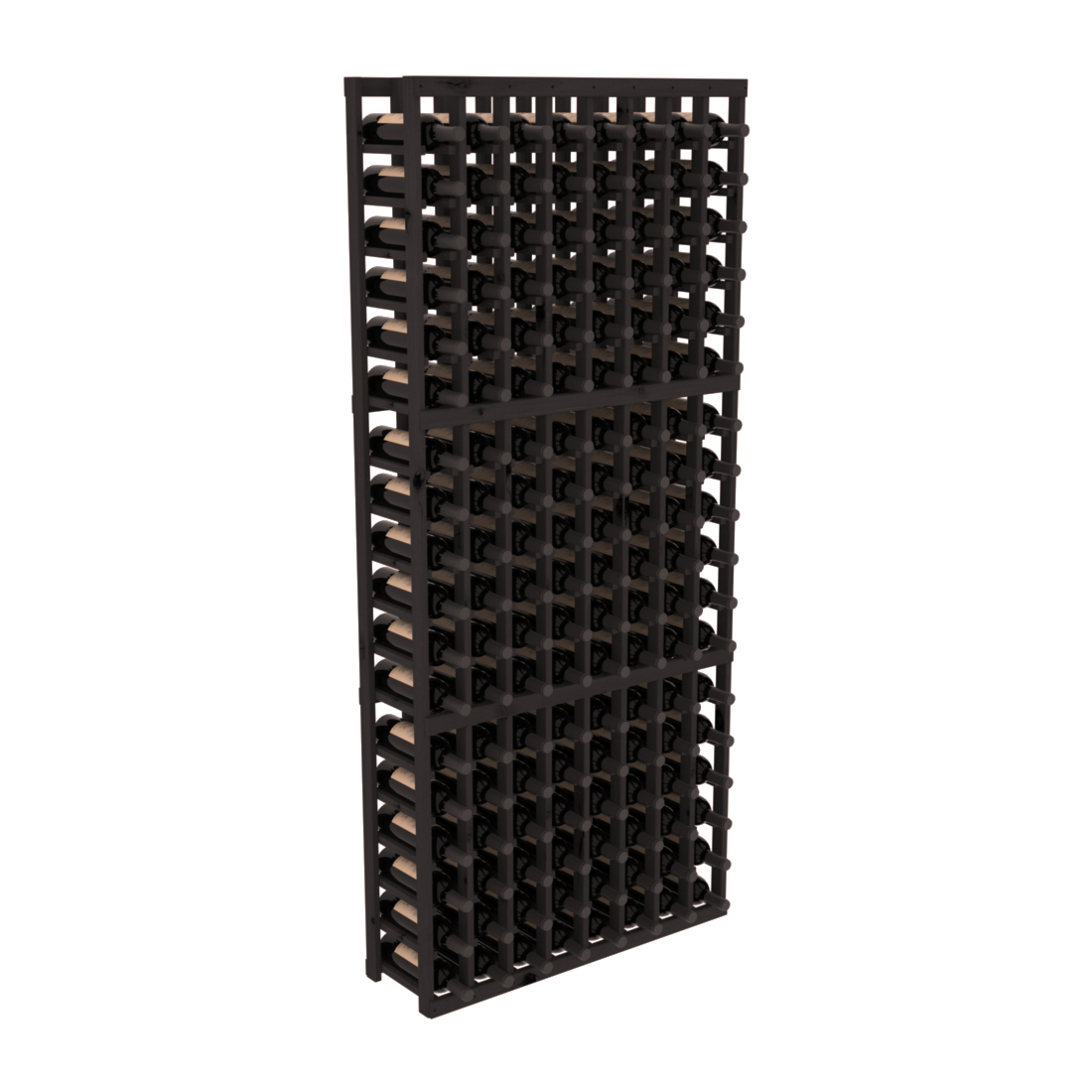 InstaCellar - 8 Column Standard Rack in Knotty Alder Black stained without WineSafe™ Satin Sealant