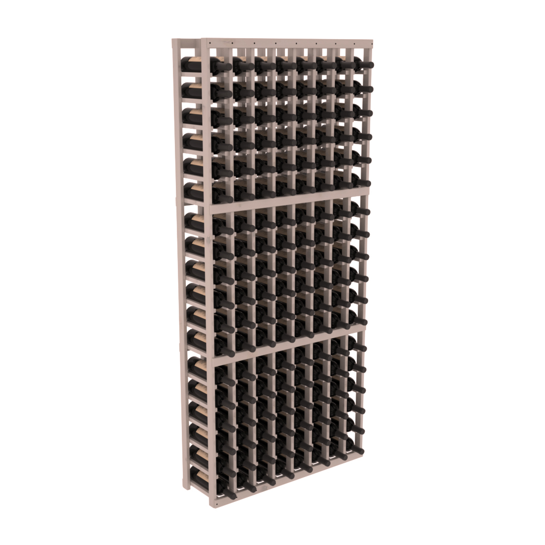 InstaCellar - 8 Column Standard Rack in Knotty Alder Greywash stained with WineSafe™ Satin Sealant