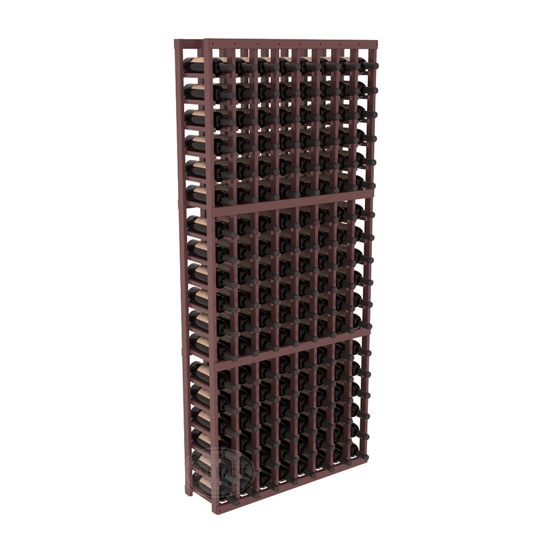 InstaCellar - 8 Column Standard Rack in Ponderosa Pine Walnut stained with WineSafe™ Satin Sealant