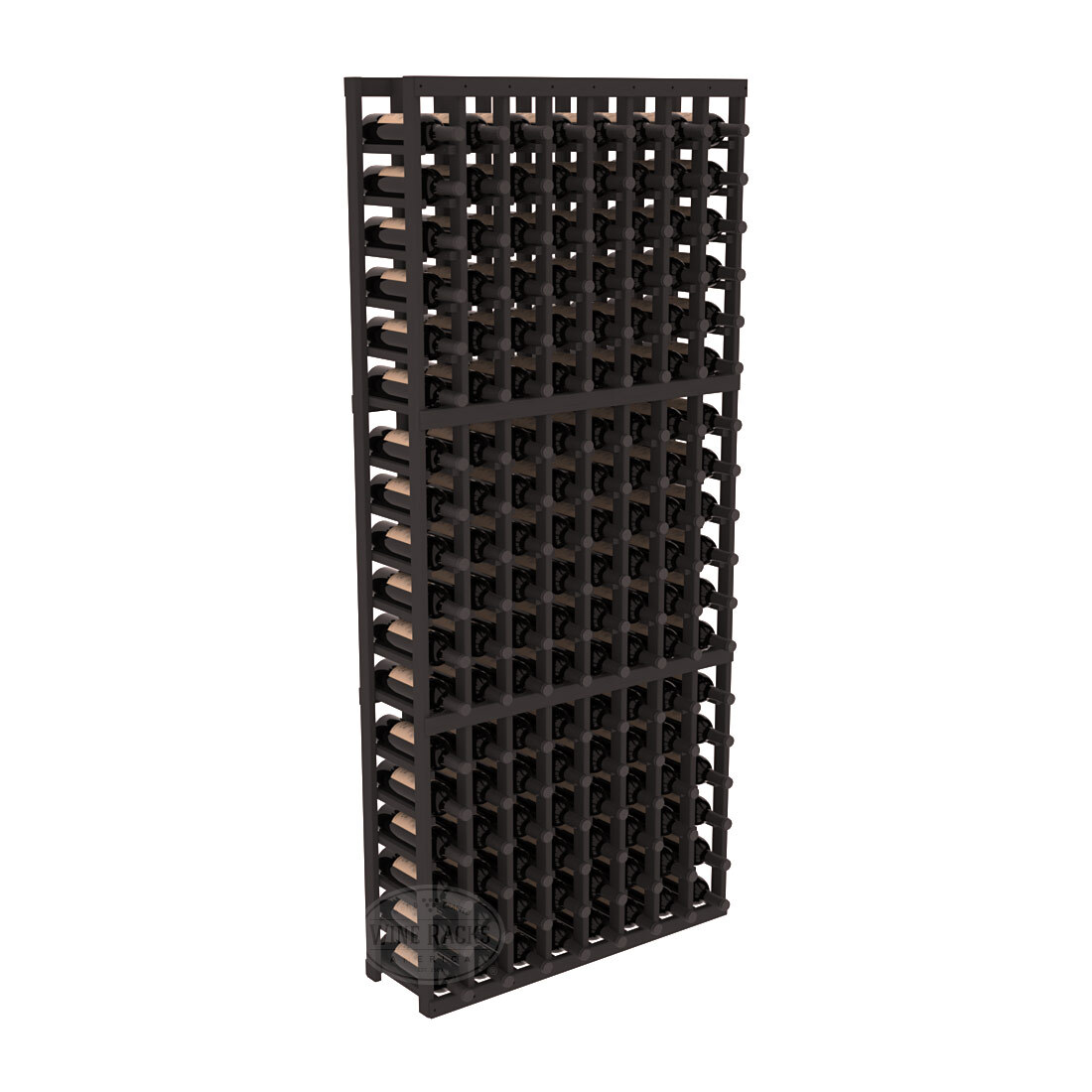 InstaCellar - 8 Column Standard Rack in Ponderosa Pine Black stained without WineSafe™ Satin Sealant