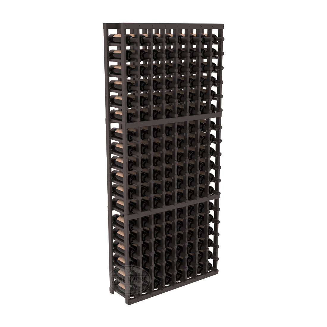 InstaCellar - 8 Column Standard Rack in Ponderosa Pine Black stained with WineSafe™ Satin Sealant