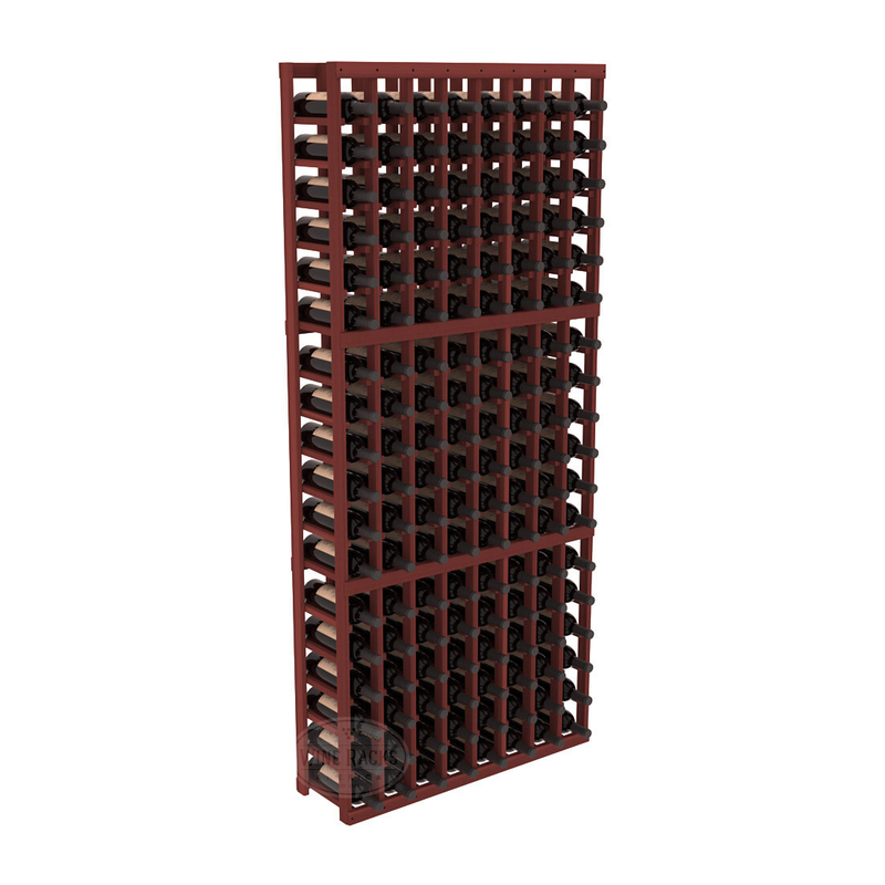 InstaCellar - 8 Column Standard Rack in Premium Redwood Cherry stained without WineSafe™ Satin Sealant