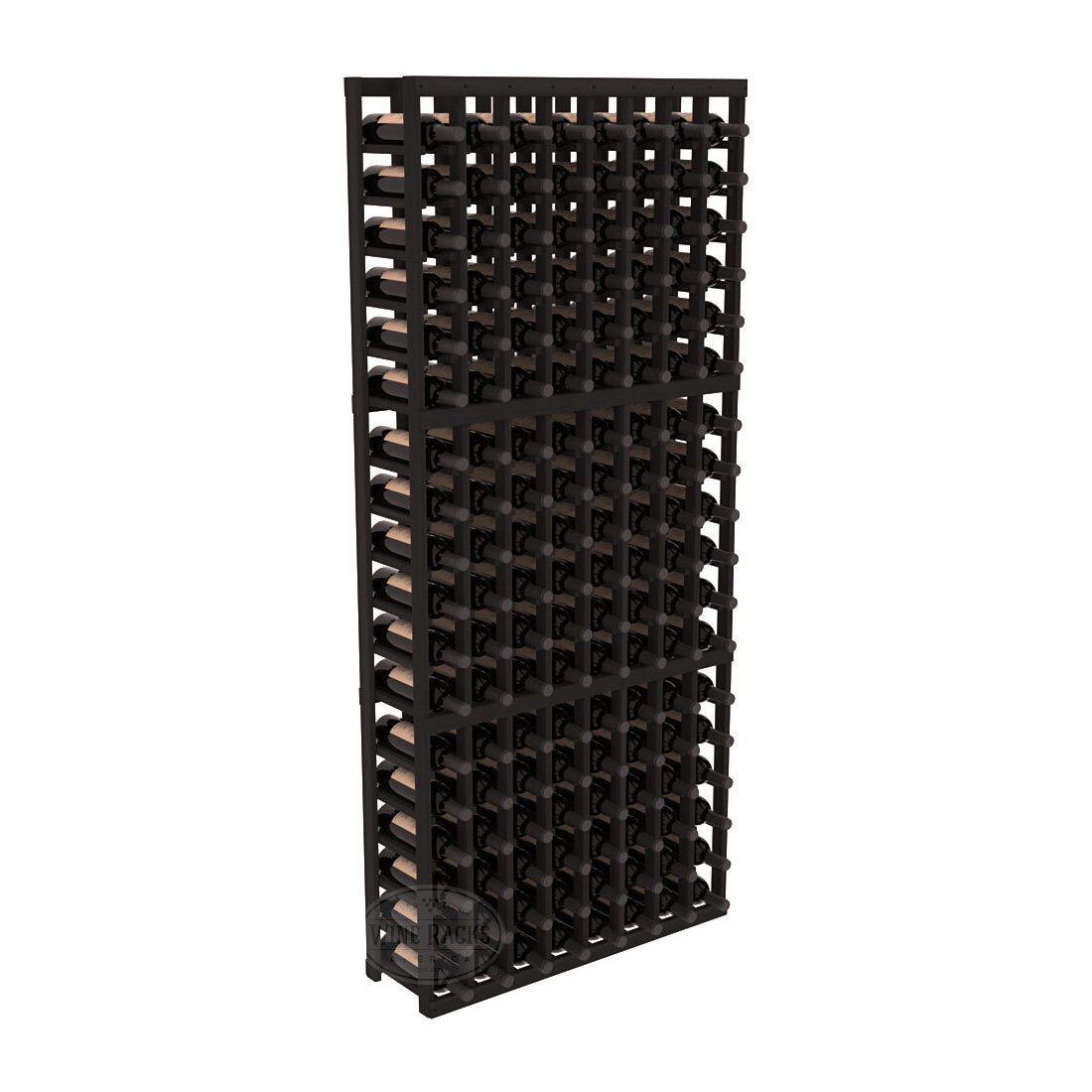 InstaCellar - 8 Column Standard Rack in Premium Redwood Black stained without WineSafe™ Satin Sealant