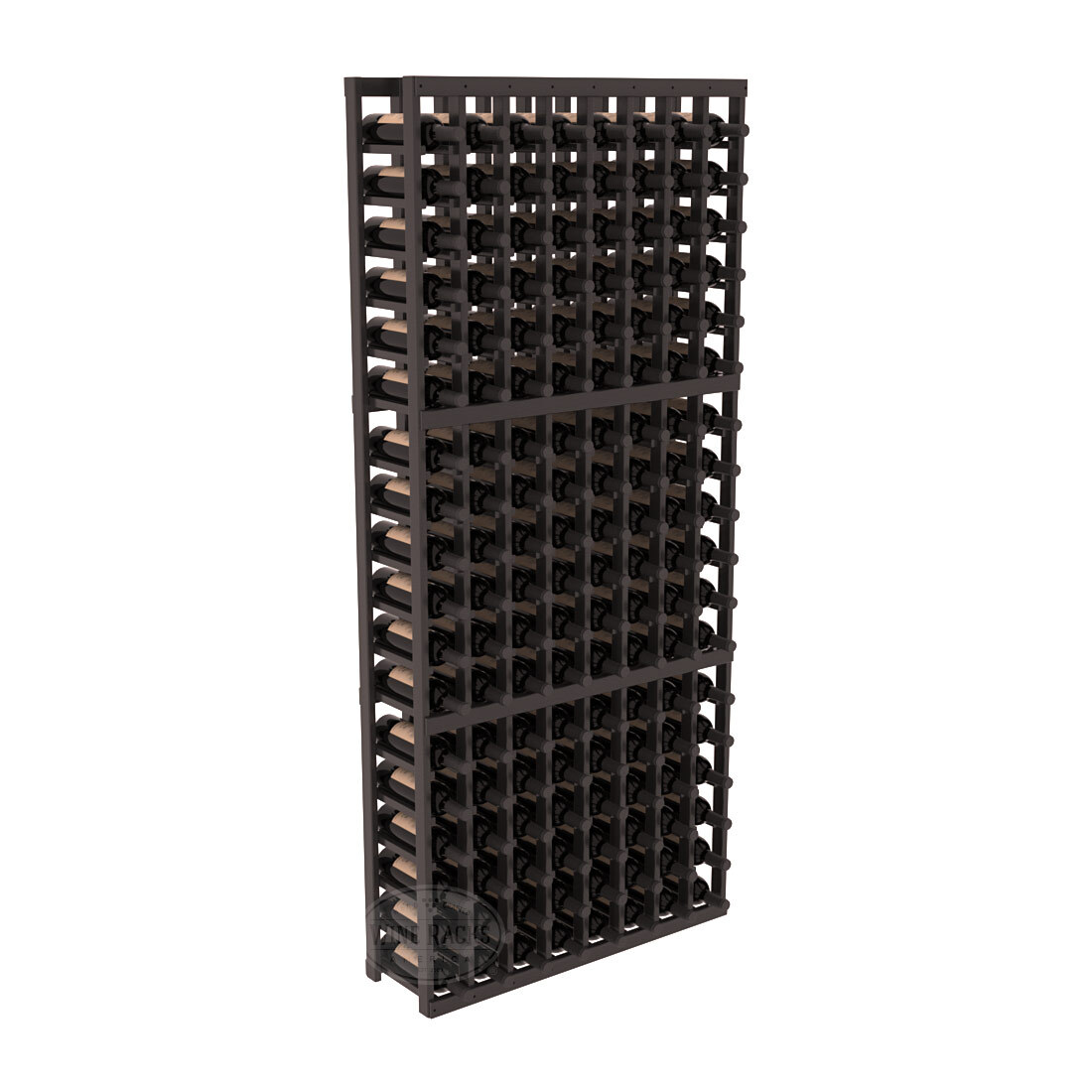 InstaCellar - 8 Column Standard Rack in Premium Redwood Black stained with WineSafe™ Satin Sealant