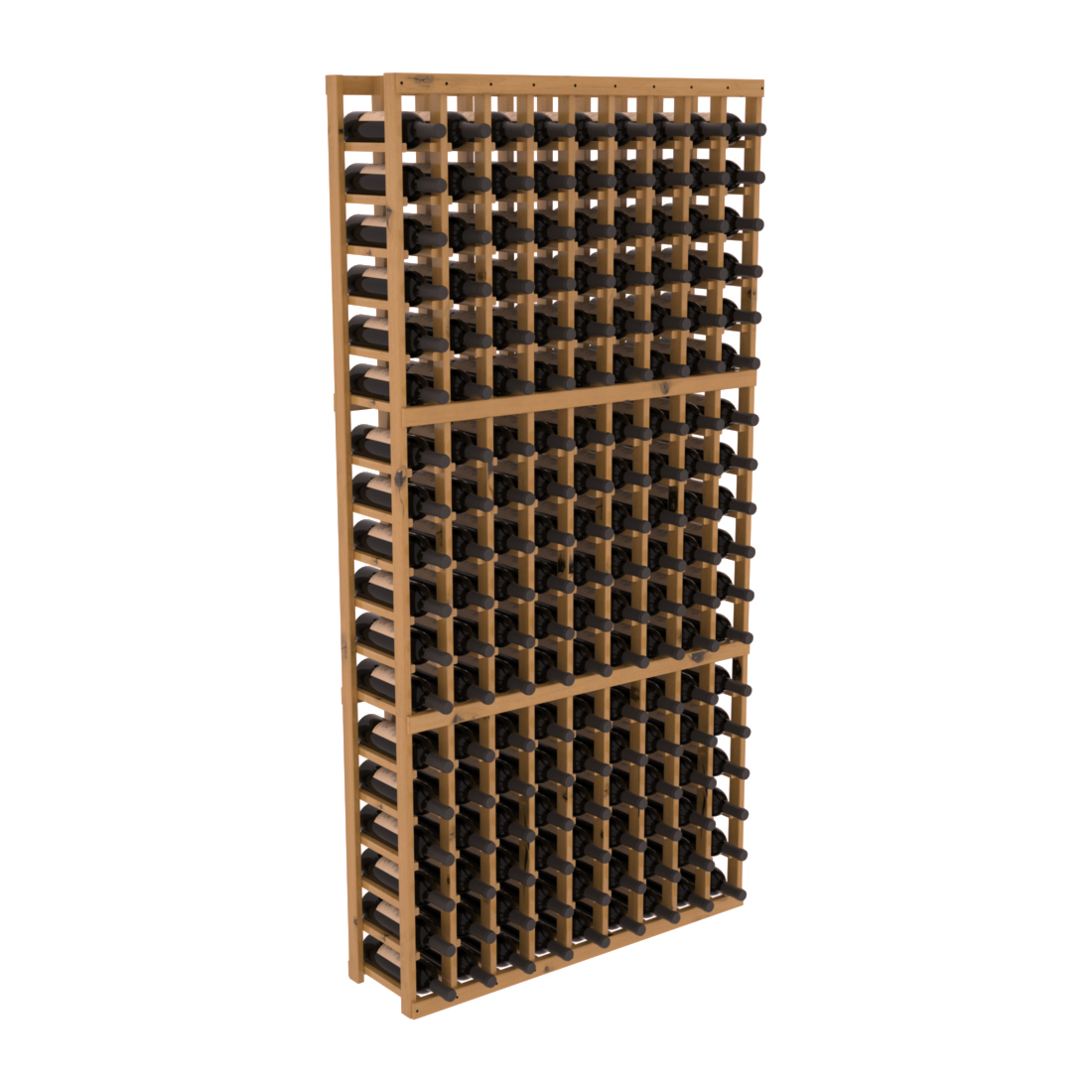 InstaCellar - 9 Column Standard Rack in Knotty Alder Oak stained with WineSafe™ Satin Sealant