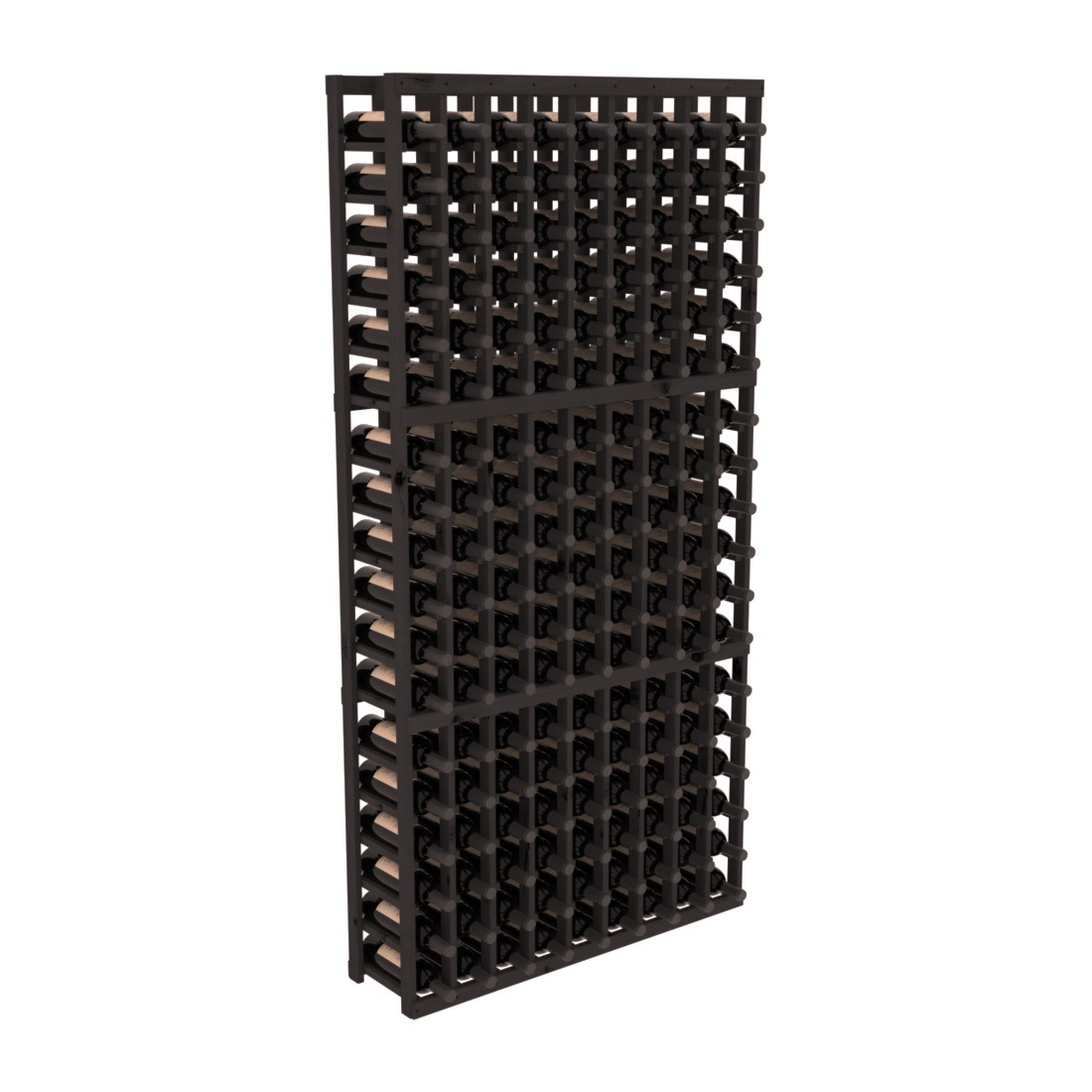 InstaCellar - 9 Column Standard Rack in Knotty Alder Black stained without WineSafe™ Satin Sealant