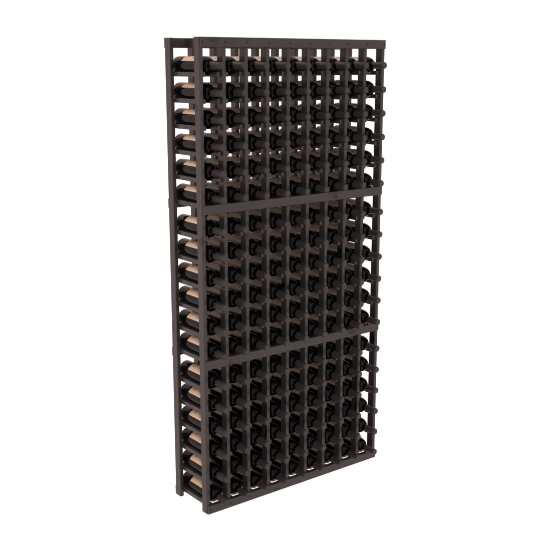 InstaCellar - 9 Column Standard Rack in Knotty Alder Black stained with WineSafe™ Satin Sealant
