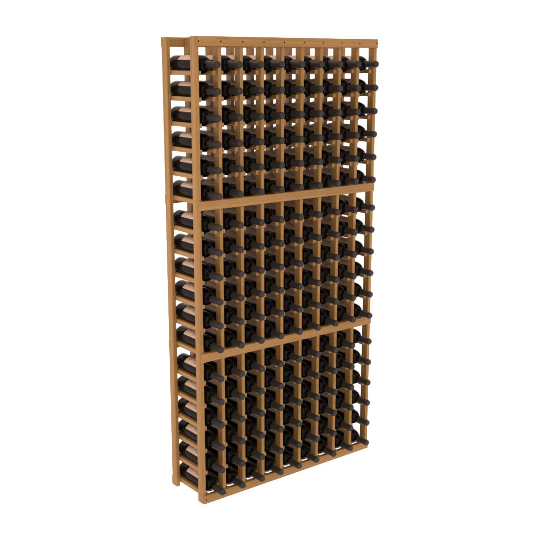 InstaCellar - 9 Column Standard Rack in Grand Mahogany Oak stained with WineSafe™ Satin Sealant