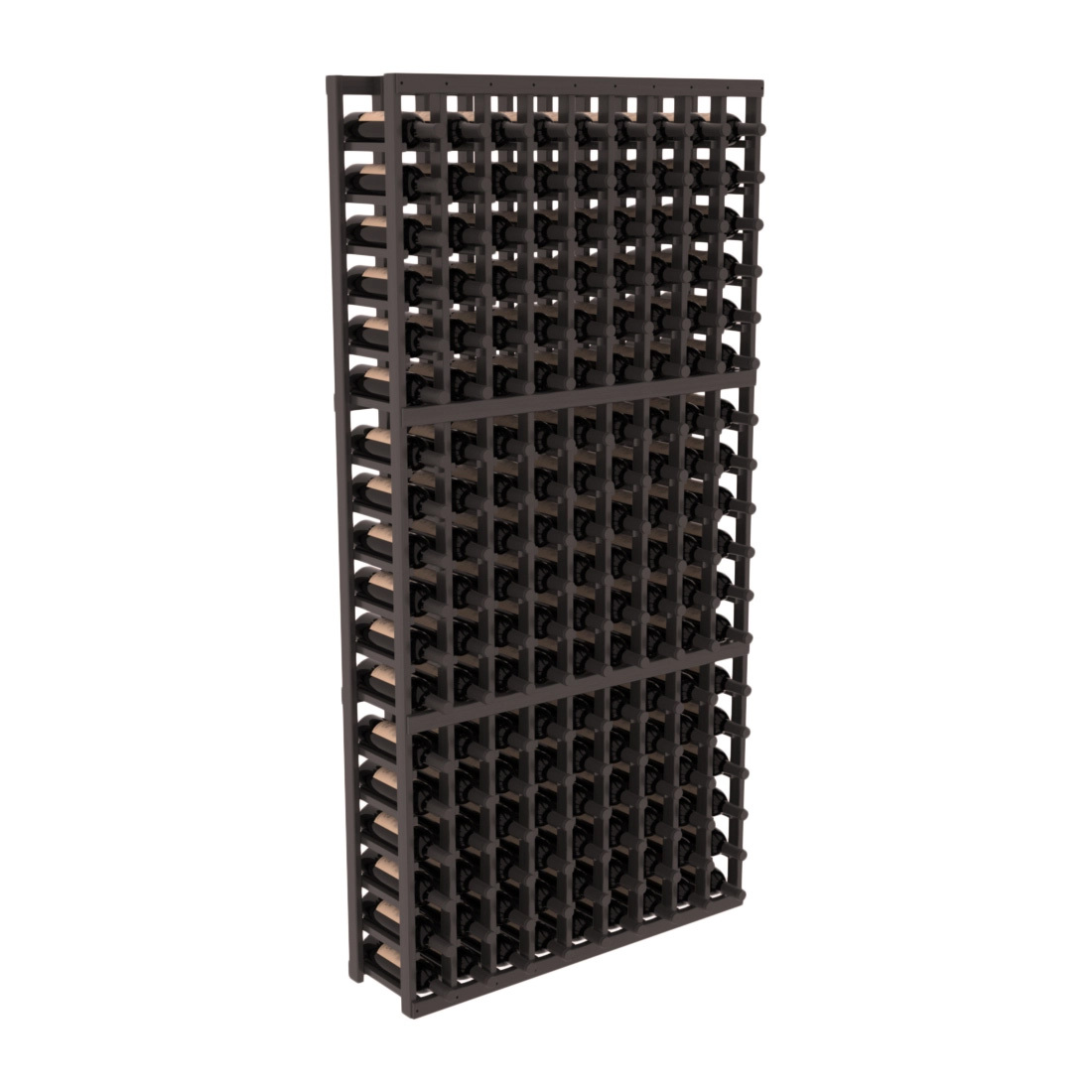 InstaCellar - 9 Column Standard Rack in Grand Mahogany Black stained with WineSafe™ Satin Sealant