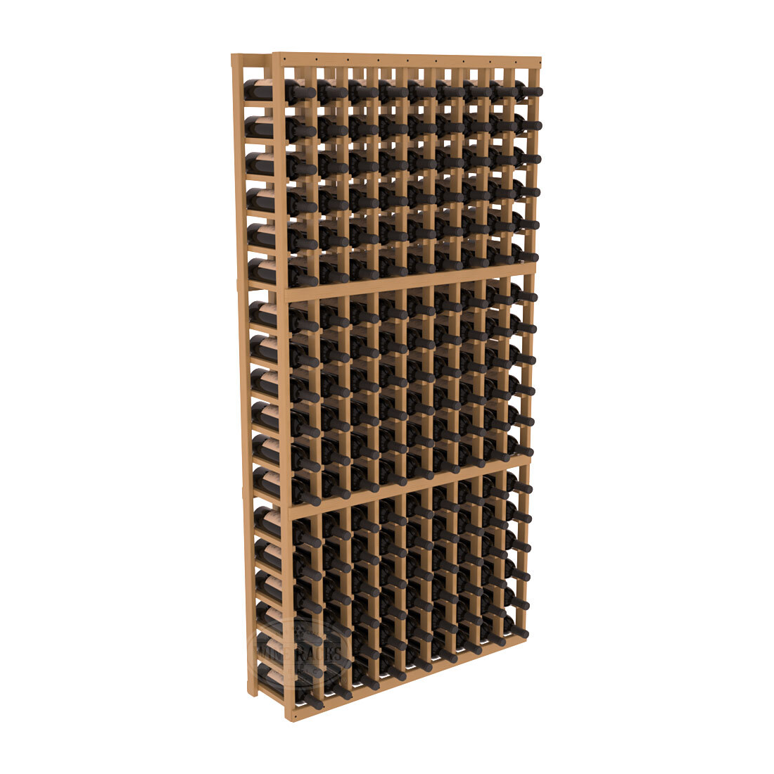 InstaCellar - 9 Column Standard Rack in Ponderosa Pine Oak stained with WineSafe™ Satin Sealant