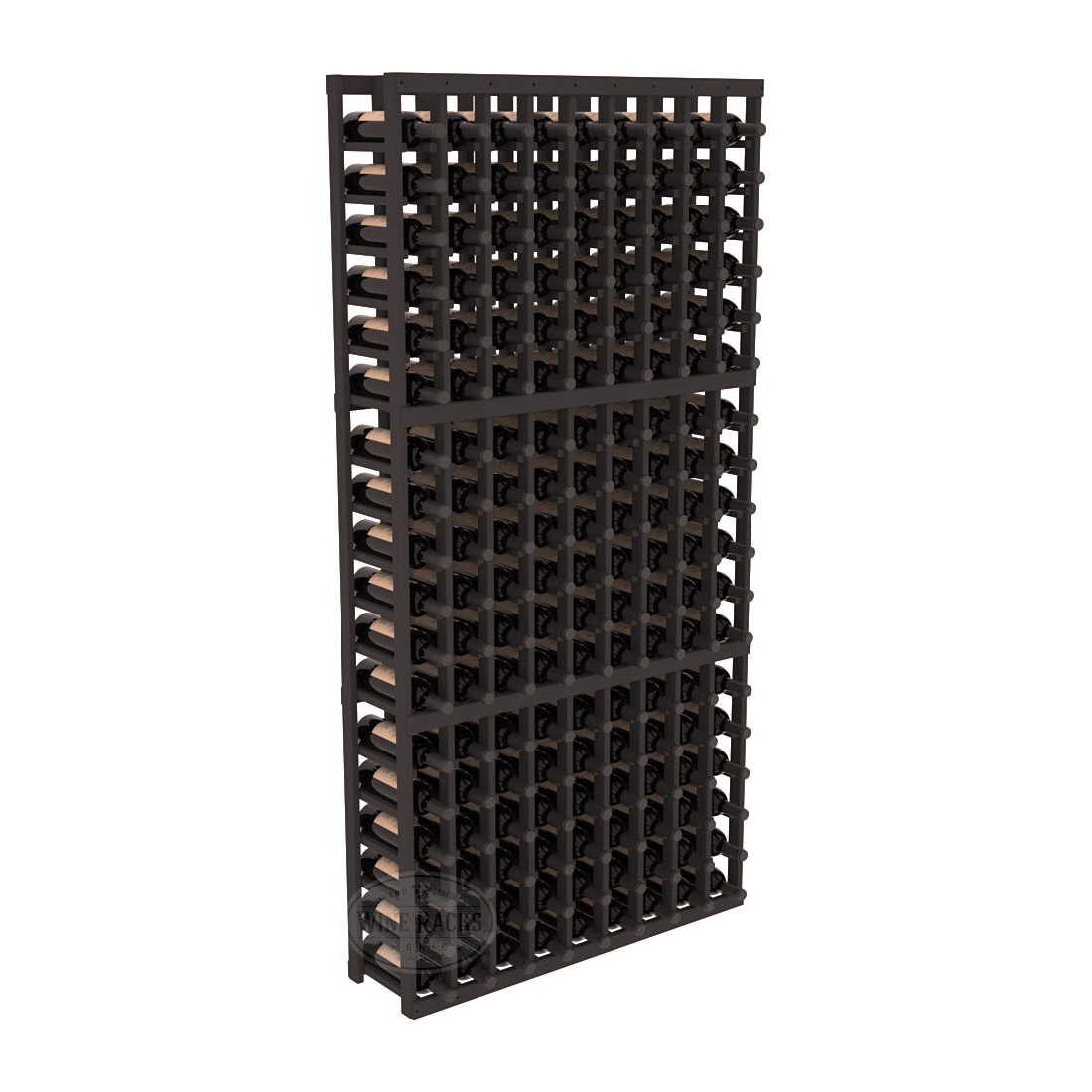 InstaCellar - 9 Column Standard Rack in Ponderosa Pine Black stained without WineSafe™ Satin Sealant