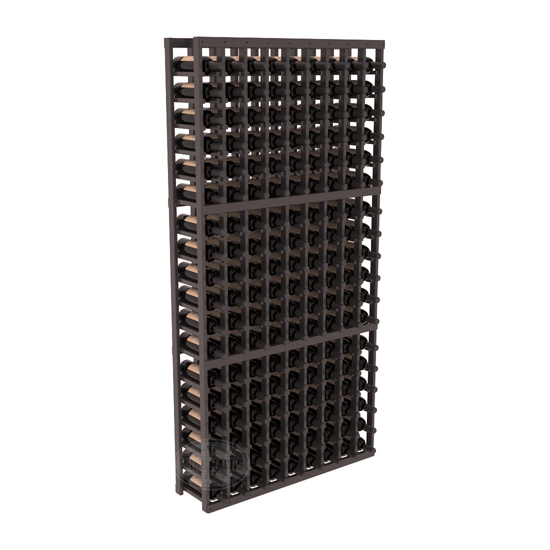 InstaCellar - 9 Column Standard Rack in Ponderosa Pine Black stained with WineSafe™ Satin Sealant
