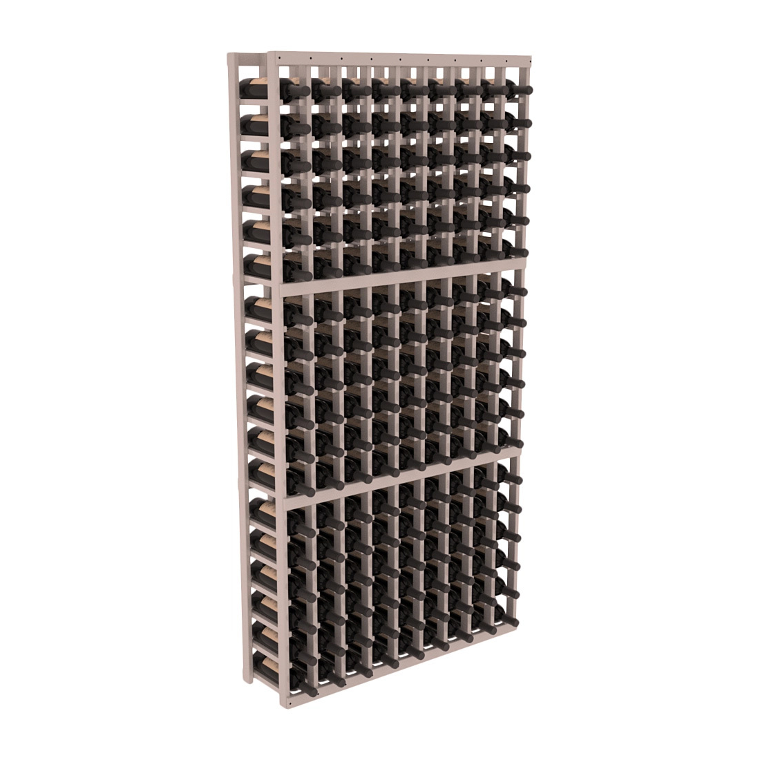 InstaCellar - 9 Column Standard Rack in Ponderosa Pine Greywash stained with WineSafe™ Satin Sealant