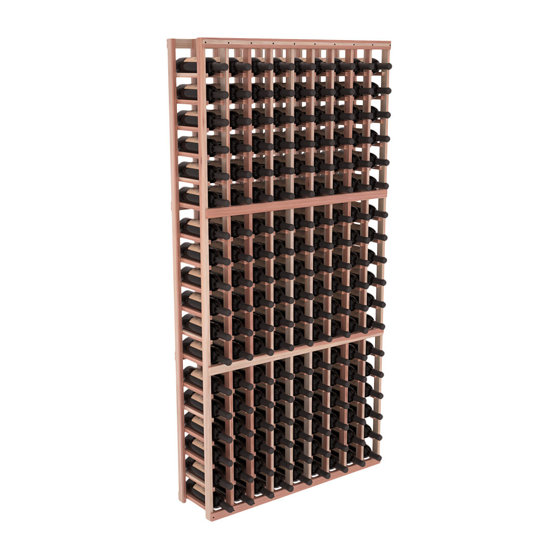 InstaCellar - 9 Column Standard Rack in Premium Redwood Unstained without WineSafe™ Satin Sealant