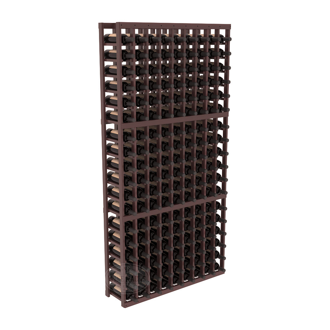 InstaCellar - 9 Column Standard Rack in Premium Redwood Walnut stained with WineSafe™ Satin Sealant