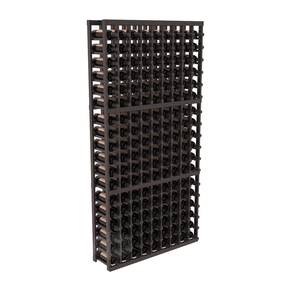 InstaCellar - 9 Column Standard Rack in Premium Redwood Black stained with WineSafe™ Satin Sealant
