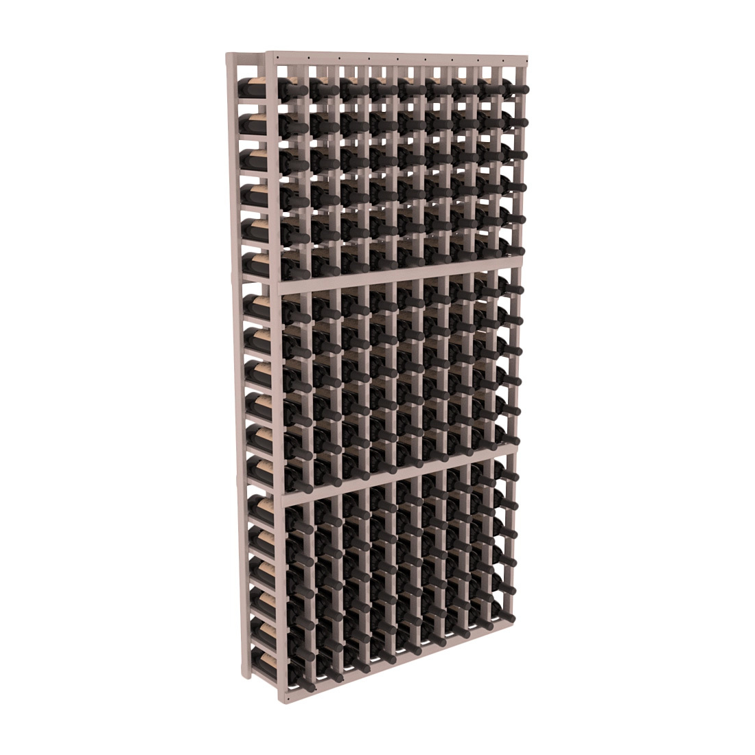 InstaCellar - 9 Column Standard Rack in Premium Redwood Greywash stained with WineSafe™ Satin Sealant