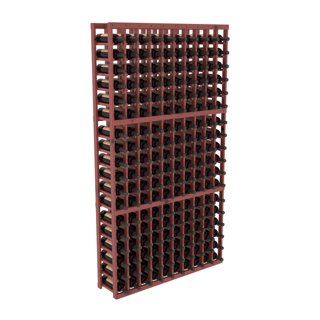 InstaCellar - 10 Column Standard Rack in Knotty Alder Cherry stained with WineSafe™ Satin Sealant